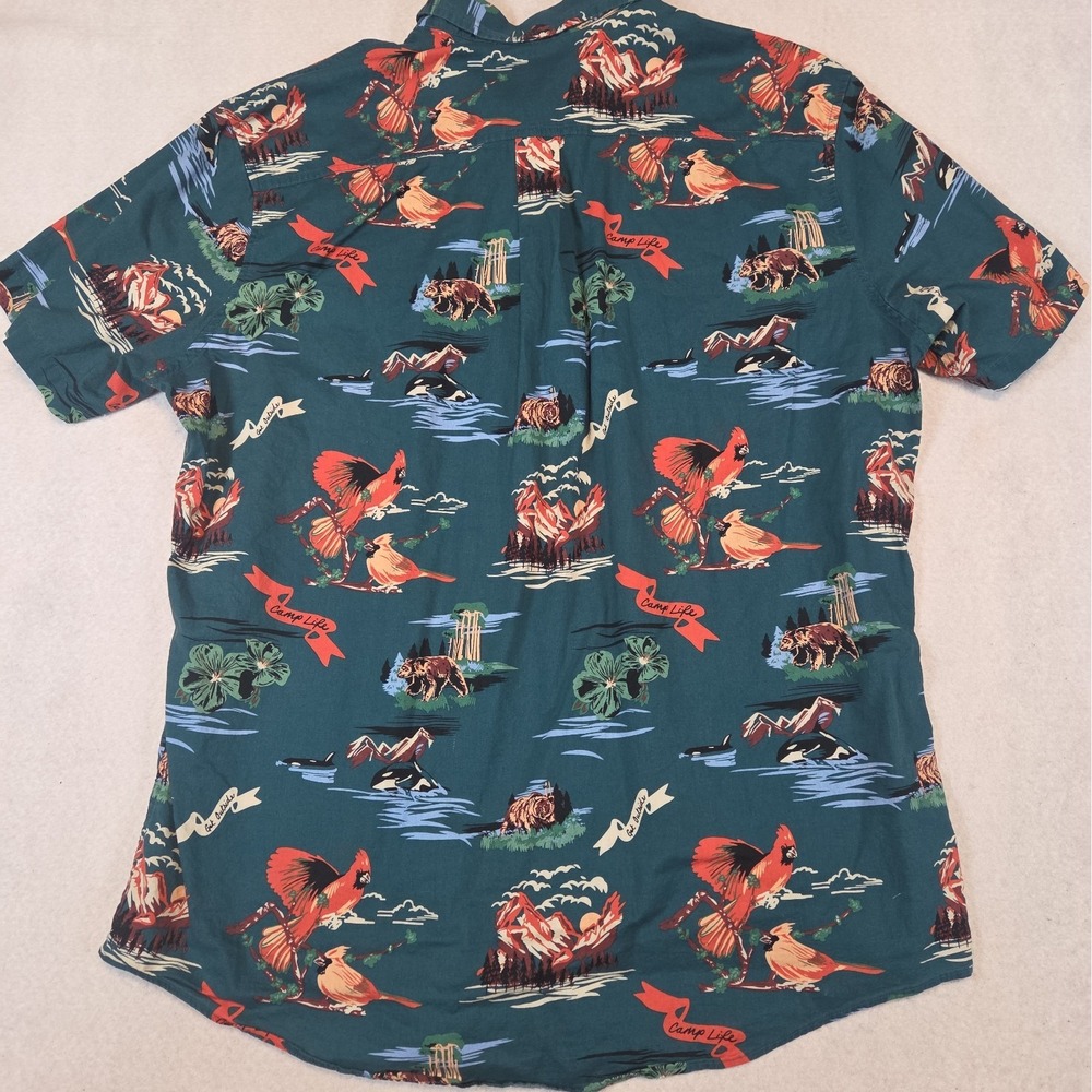 Eddie Bauer Men's TXL Camp Shirt Hawaiian Print Button Up Short Sleeve - Picture 8 of 8